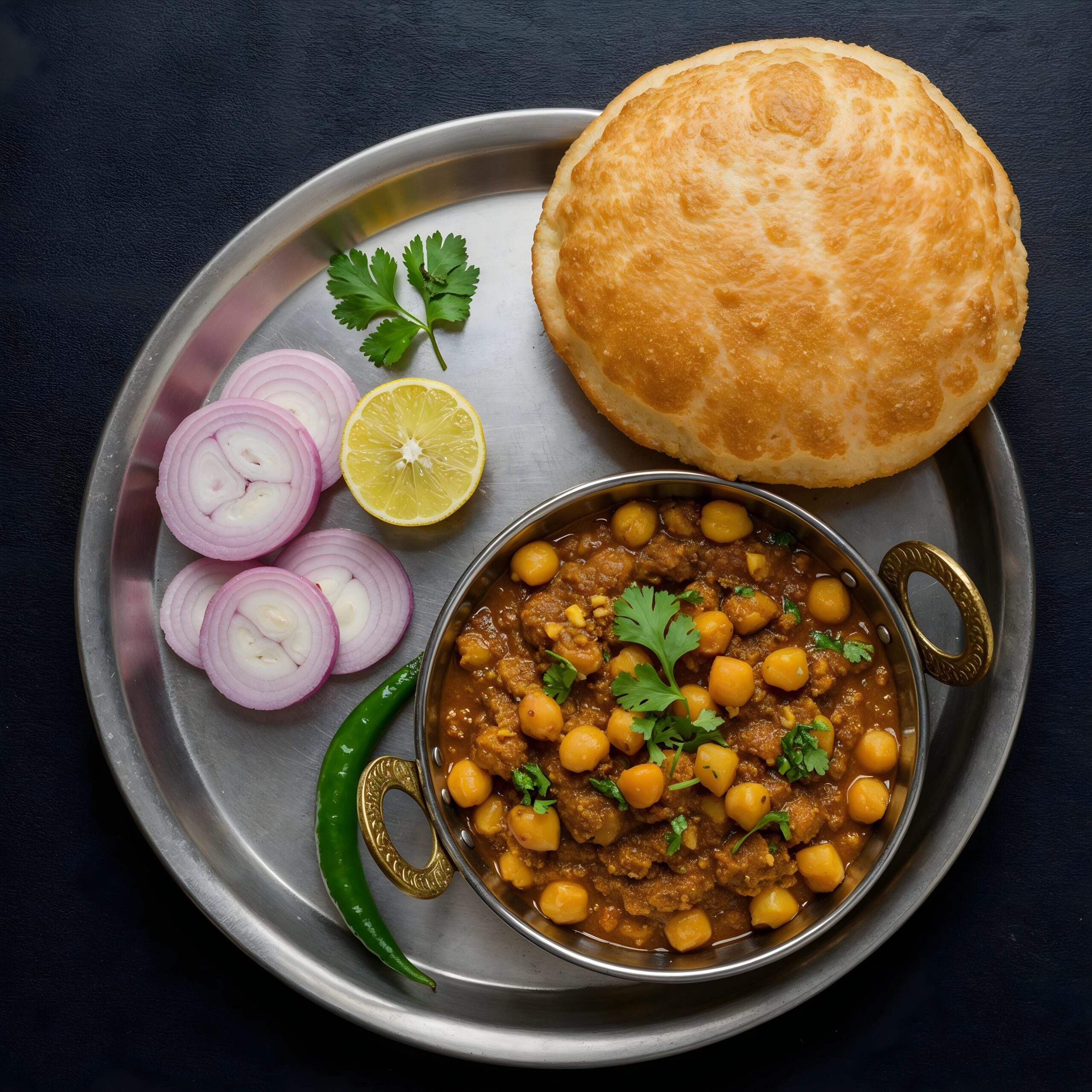 Chole bhature served at Indian restaurant in Victoria BC